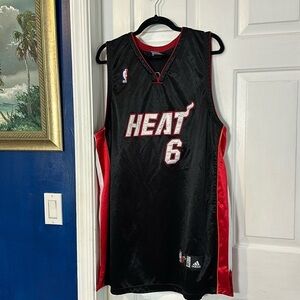 Men’s Adidas Miami Heat Lebron James #6 Basketball Jersey Shirt Size 56 2XL